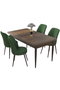 Hanah Home Juego de Mesa y Sillas de Comedor de 5 Piezas Barroco y Caqui
